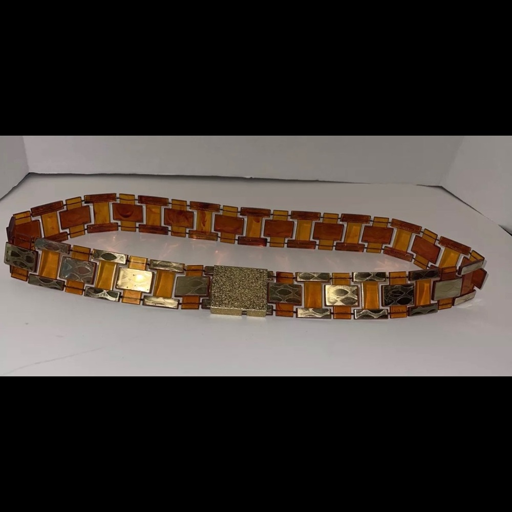Vintage Jeweled Belt Cosplay Amber Gold Beautiful Boho 1970’s